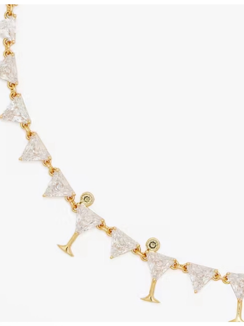NEW Kate Spade Shaken Or Stirred Martini Tennis Necklace Embellished Crystals